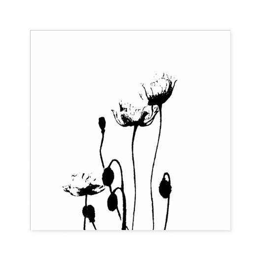 Mijn Darling Wild Poppies Elegant Botanical Rubberstempel (Afrduk)