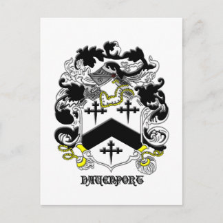 mijn davenport_familie_crest_Black naam Briefkaart