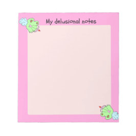 Mijn delusionale notities roze kikker valentine no notitieblok