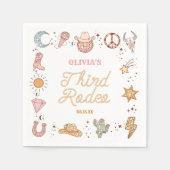 Mijn derde Rodeo Disco Cowgirl 3e verjaardag Servet (Voorkant)