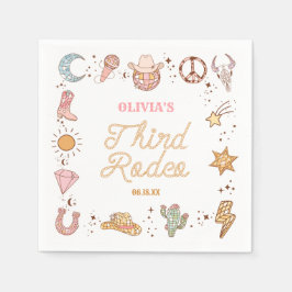 Mijn derde Rodeo Disco Cowgirl 3e verjaardag Servet