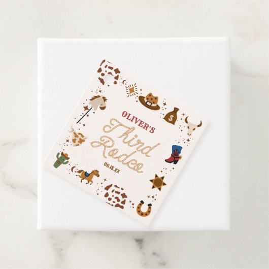 Mijn derde Rodeo Westerne Cowboy 3e verjaardagsfee Bedankjes Labels (In situ)