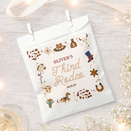 Mijn derde Rodeo Westerne Cowboy 3e verjaardagsfee Bedankzakje (Geknipt)