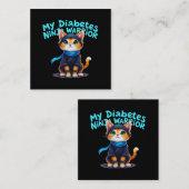 Mijn diabetes Ninja Warrior staan sterk Vierkante Visitekaartje (Voorkant / Achterkant)