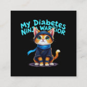 Mijn diabetes Ninja Warrior staan sterk Vierkante Visitekaartje (Achterkant)