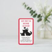 Mijn dichter, Dog is alleen thuiskaart Contactkaartje (Staand voorkant)