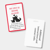 Mijn dichter, Dog is Home Alone Card Sleutelhanger Badge (Voor- en achterkant)