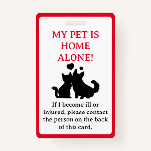 Mijn dichter, Dog is Home Alone Card Sleutelhanger Badge