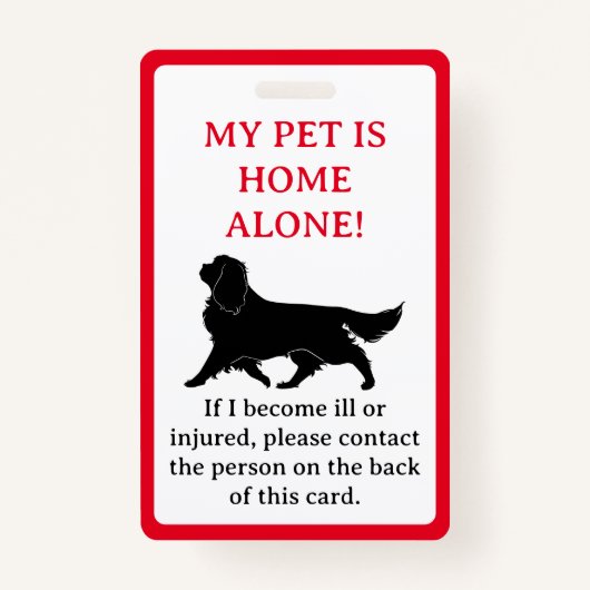 Mijn dichter, Dog is Home Alone Card Sleutelhanger Badge (Voorkant)