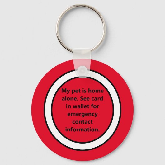 Mijn dichter is alleen thuis rood sleutelhanger (Voorkant)