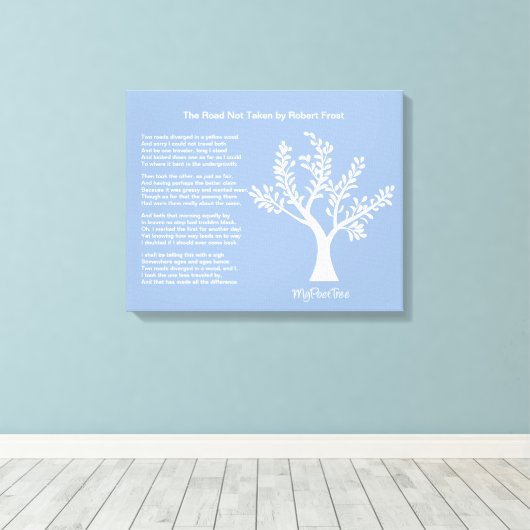Mijn dichter Tree, de weg niet genomen, Canvas Afdruk (Insitu (Houten vloer))