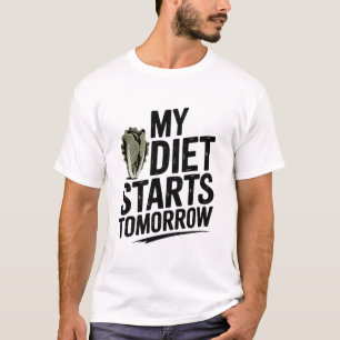 Mijn dieet begint morgen grappige uitstelgedrag t-shirt