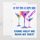 Mijn DIEET EINDIGT bij Happy Hour! Kaart (Voorkant / Achterkant)