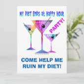 Mijn DIEET EINDIGT bij Happy Hour! Kaart (Staand voorkant)