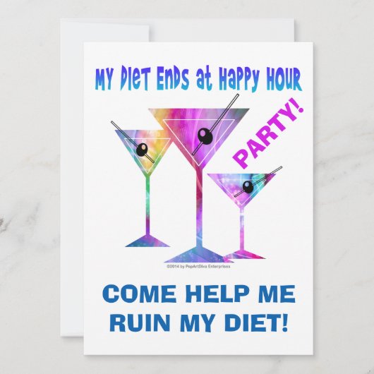 Mijn DIEET EINDIGT bij Happy Hour! Kaart (Voorkant)