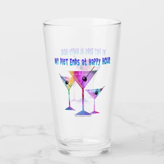 Mijn dieet eindigt op Happy Hour #Drink #Pint #Hig Glas (Achterkant)