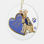 Mijn dienst doet een speciaal soort liefdeslab. keramisch ornament (Links)