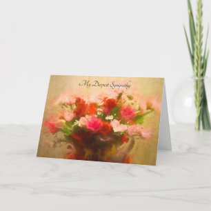 Mijn diepste sympathie voor bloemen feestdagen kaart