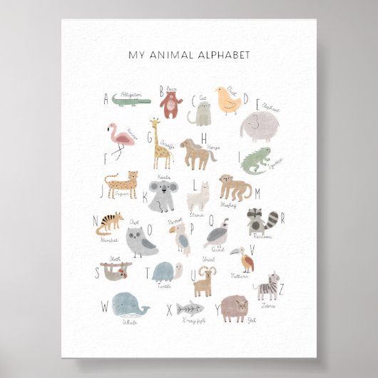 Mijn dierenalfabet print (Voorkant)