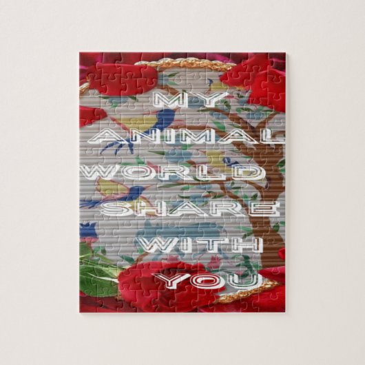 Mijn dierenwereld: prachtig boom- en vogelontwerp legpuzzel (Verticaal)