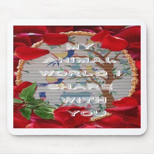 Mijn dierenwereld: prachtig boom- en vogelontwerp muismat (Voorkant)