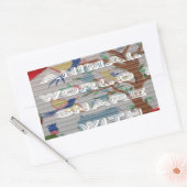 Mijn dierenwereld: prachtig boom- en vogelontwerp rechthoekige sticker (Envelop)