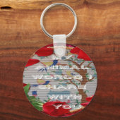 Mijn dierenwereld: prachtig boom- en vogelontwerp sleutelhanger (Voorkant)