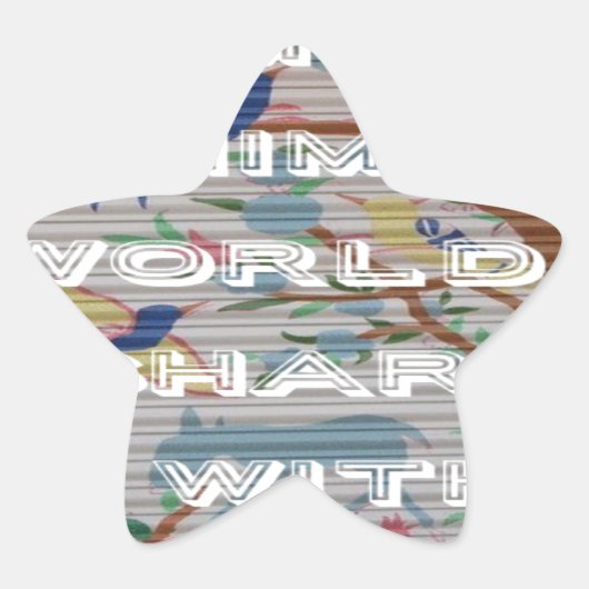 Mijn dierenwereld: prachtig boom- en vogelontwerp ster sticker (Voorkant)