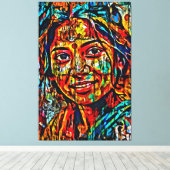 Mijn digitale kunstborstel canvas afdruk (Insitu (Houten vloer))