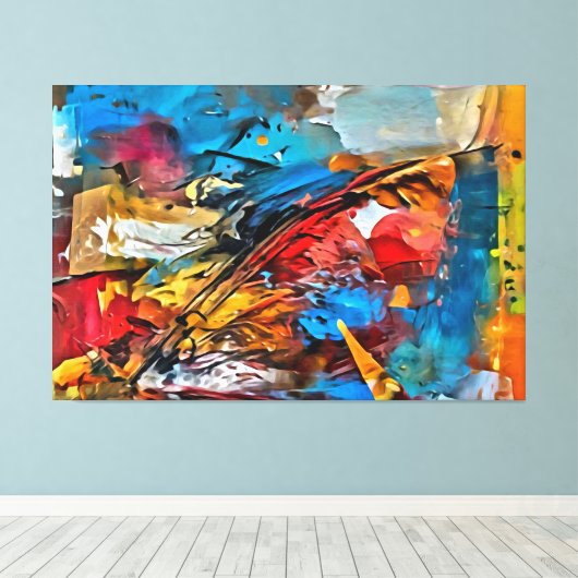 Mijn digitale kunstborstel canvas afdruk (Insitu (Houten vloer))