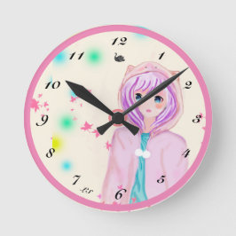 Mijn digitale tekenkinderen Acrylwandklok LS  Ronde Klok