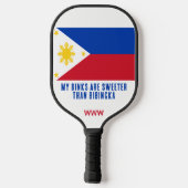 MIJN DINKs ZOETER DAN BIBINGKA Leuk Filipijns Pickleball Paddle (Achterkant)