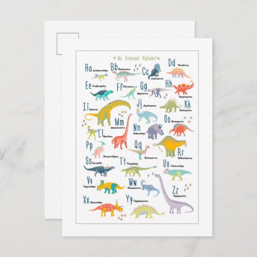 Mijn Dinosaur Alphabet Briefkaart (Voorkant / Achterkant)