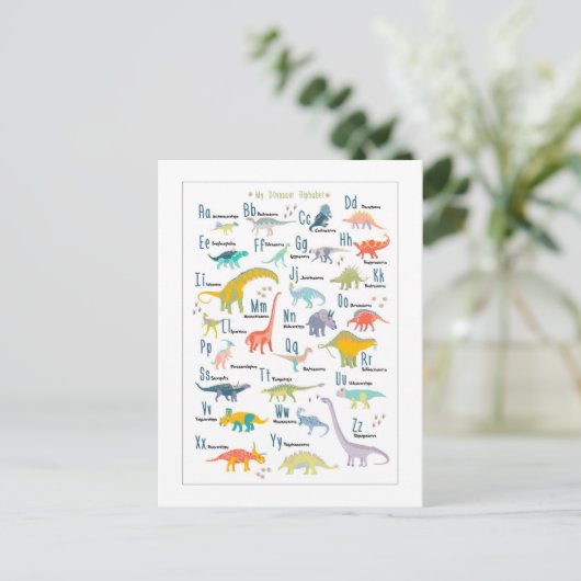 Mijn Dinosaur Alphabet Briefkaart (Staand voorkant)