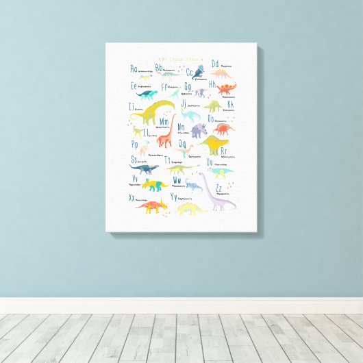 Mijn Dinosaur Alphabet Canvas Afdruk (Insitu (Houten vloer))