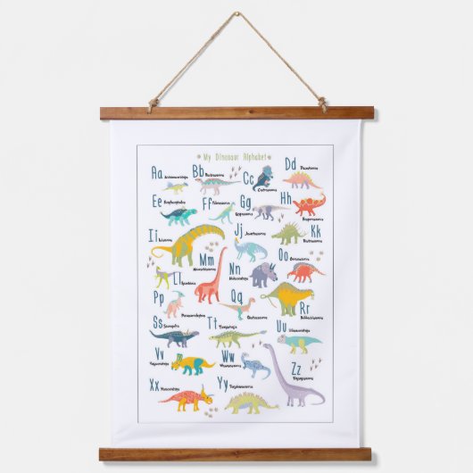 Mijn Dinosaur Alphabet Hangend Wandkleed (Voorkant)