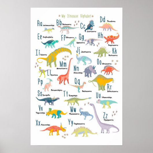 Mijn Dinosaur Alphabet Poster (Voorkant)