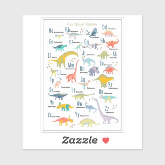 Mijn Dinosaur Alphabet Sticker (Vel)