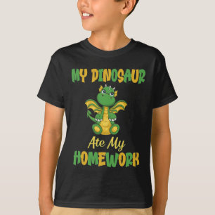 Mijn dinosaurus heeft mijn huiswerk opgegeten t-shirt