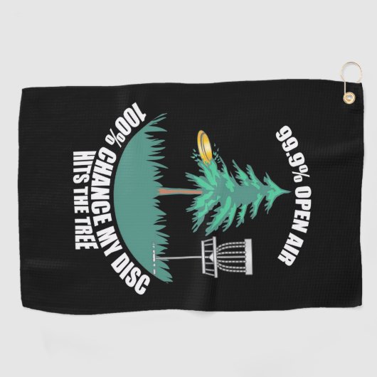 Mijn Disc Golf zit in de bomen Golfhanddoek (Horizontaal)