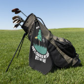 Mijn Disc Golf zit in de bomen Golfhanddoek (Groen)