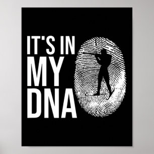 Mijn DNA Biathlon Vingerafdruk Skiën Slogan Schiet Poster