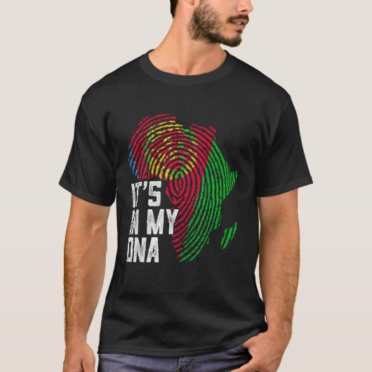 Mijn Dna Eritrea vlag Apparel zwart-Amerikaans T-shirt (Voorkant)