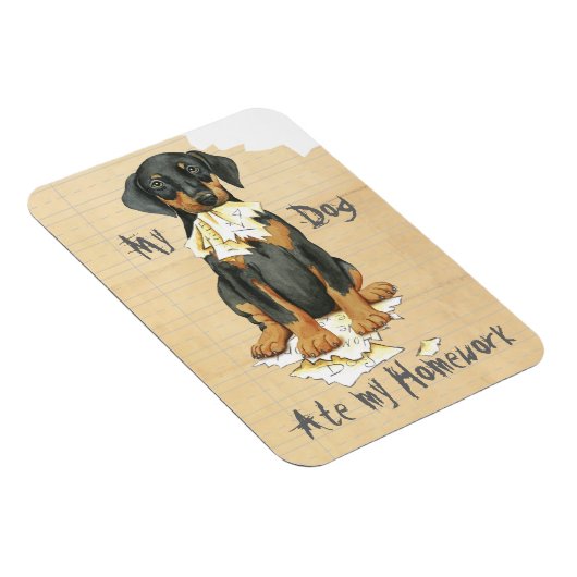 Mijn Doberman Ate Mijn Homework Magneet (Rechterzijde)
