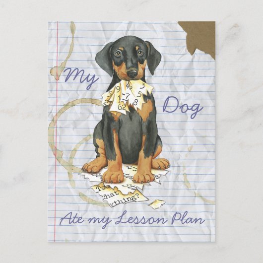 Mijn Doberman Ate Mijn Lesson Plan Briefkaart (Voorkant)