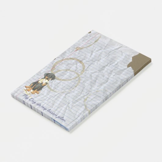 Mijn Doberman Ate mijn Lesson Plan Post-it® Notes (Schuin)