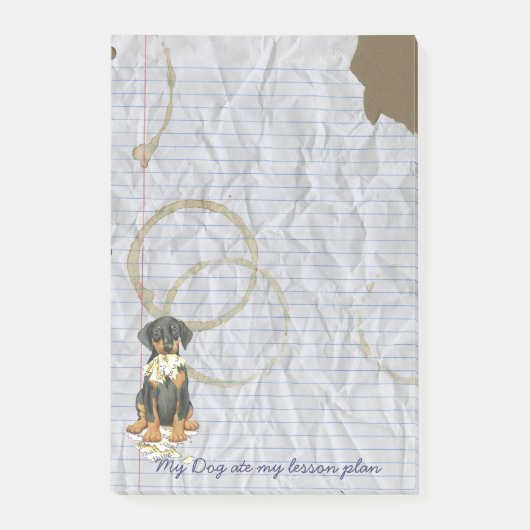 Mijn Doberman Ate mijn Lesson Plan Post-it® Notes (Voorkant)