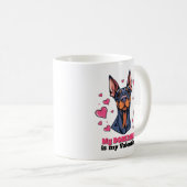 Mijn Doberman is mijn Valentijn Schattige Funny Koffiemok (Voorkant rechts)