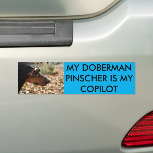 MIJN DOBERMAN PINSCHER IS MIJN KOPILOOT BUMPERSTICKER (Op auto)