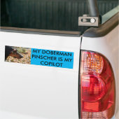 MIJN DOBERMAN PINSCHER IS MIJN KOPILOOT BUMPERSTICKER (Op Truck)